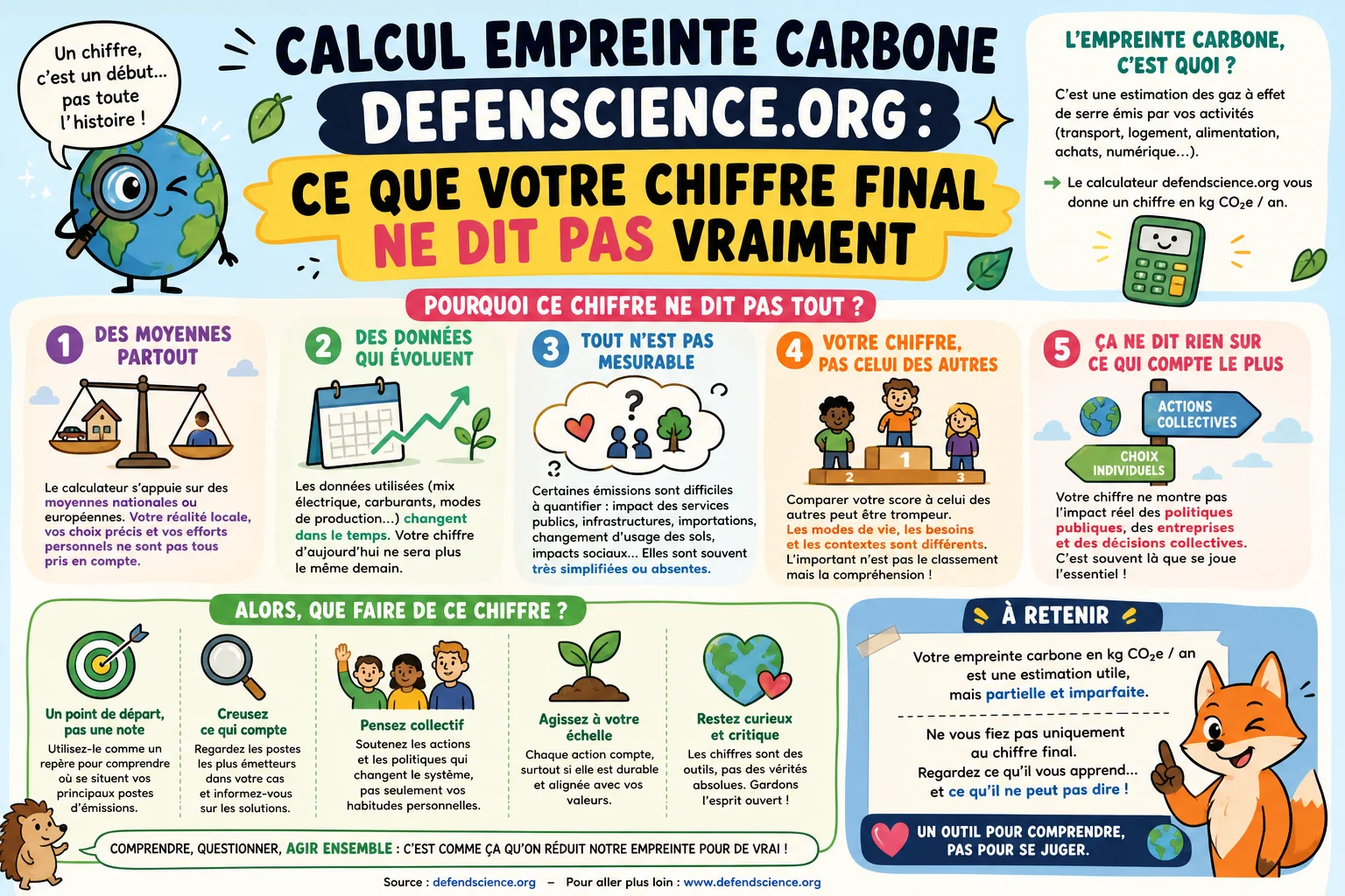 Infographie — Calcul empreinte carbone defendscience.org : ce que votre chiffre final ne dit pas vraiment