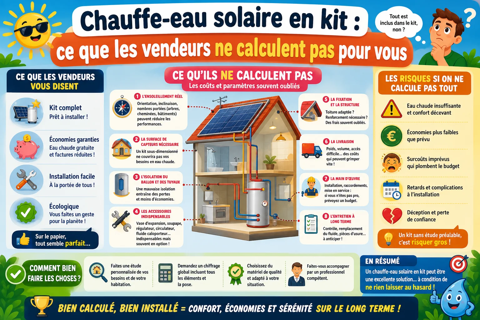 Infographie — Chauffe-eau solaire en kit : ce que les vendeurs ne calculent pas pour vous
