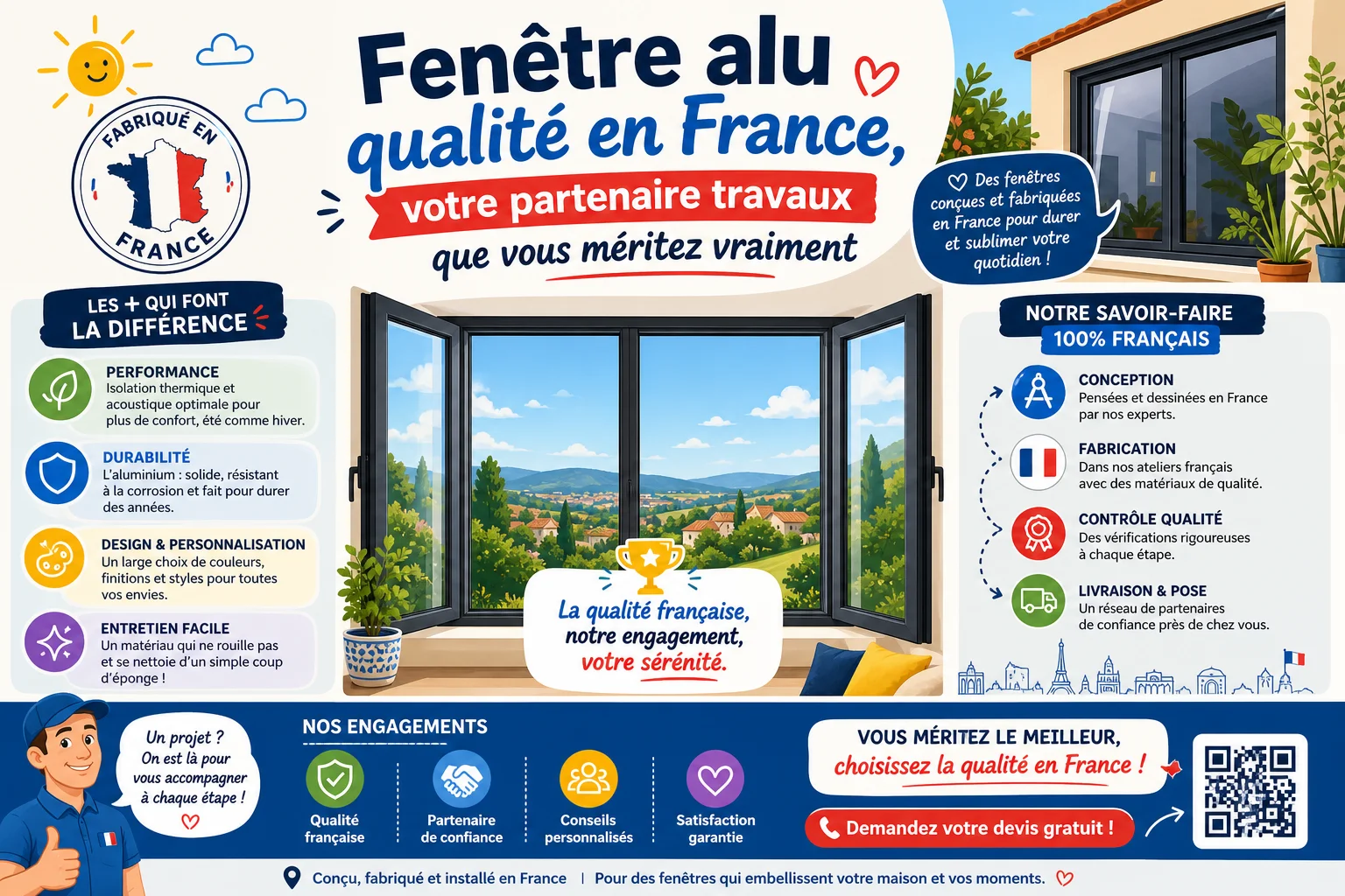 Infographie — Fenêtre alu qualité en France, votre partenaire travaux que vous méritez vraiment