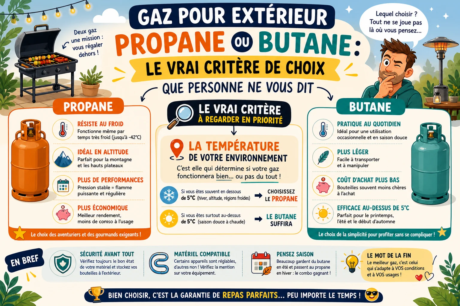 Infographie — Gaz pour extérieur propane ou butane : le vrai critère de choix que personne ne vous dit