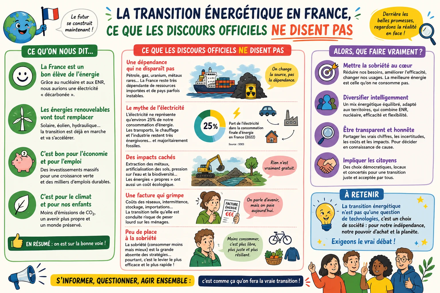 Infographie — La transition énergétique en France, ce que les discours officiels ne disent pas