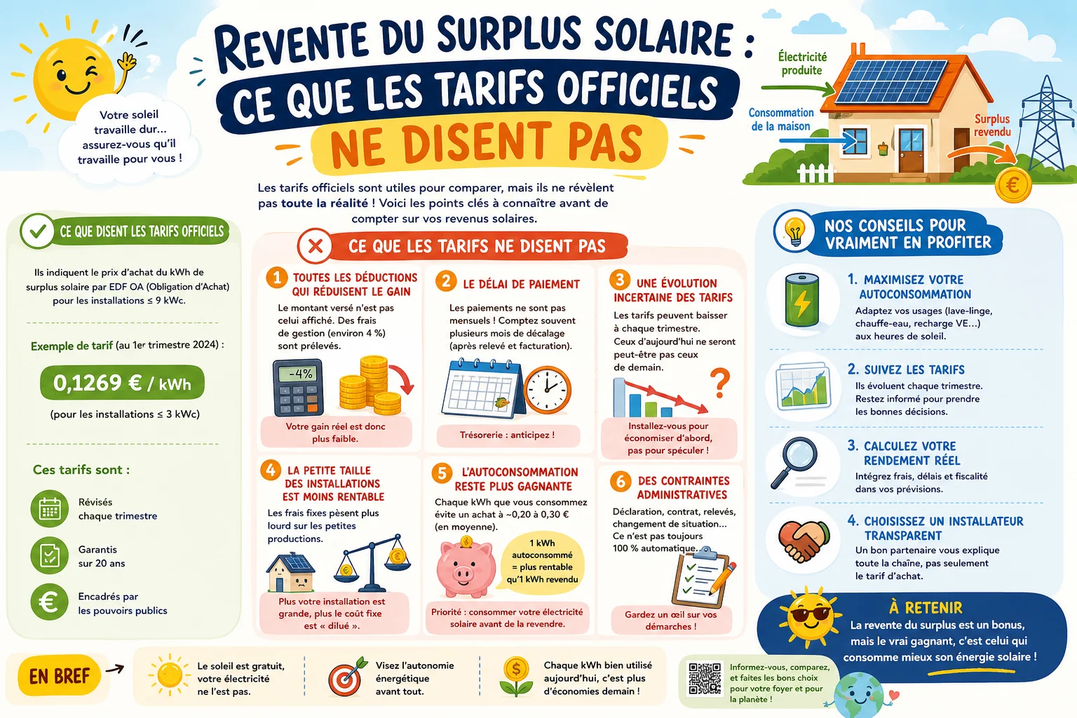 Infographie — Revente du surplus solaire : ce que les tarifs officiels ne disent pas